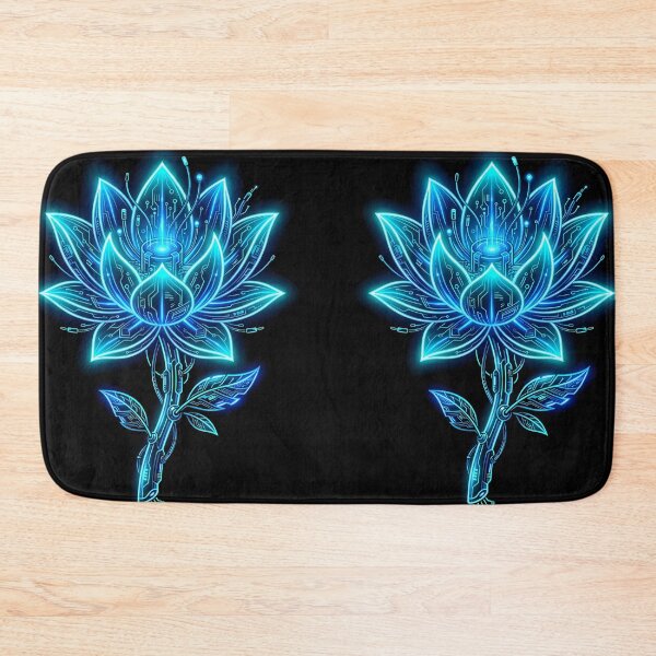 Item preview, Cyberpunk Neon Flower Shirt – Futuristic Blue Lotus Techwear Graphic Tee designed and sold by Neo Tokio.