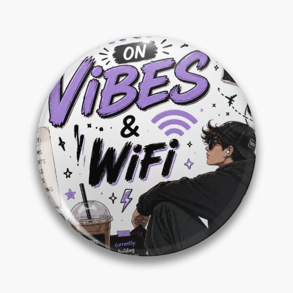 Item preview, Running On Vibes & WiFi | Gen Z Digital Nomad Sticker designed and sold by Ananyamalik12.