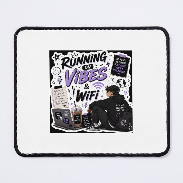 Item preview, Running On Vibes & WiFi | Gen Z Digital Nomad Sticker designed and sold by Ananyamalik12.