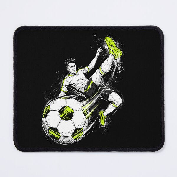 Item preview, Soccer Bicycle Kick Striker Football Player Neon Volt Action Aesthetic Gift designed and sold by BikeRelaxStudio.