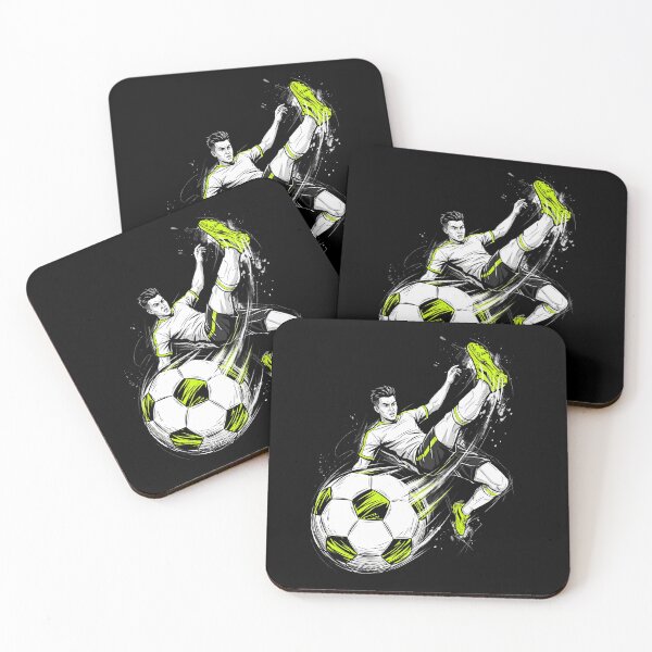 Item preview, Soccer Bicycle Kick Striker Football Player Neon Volt Action Aesthetic Gift designed and sold by BikeRelaxStudio.