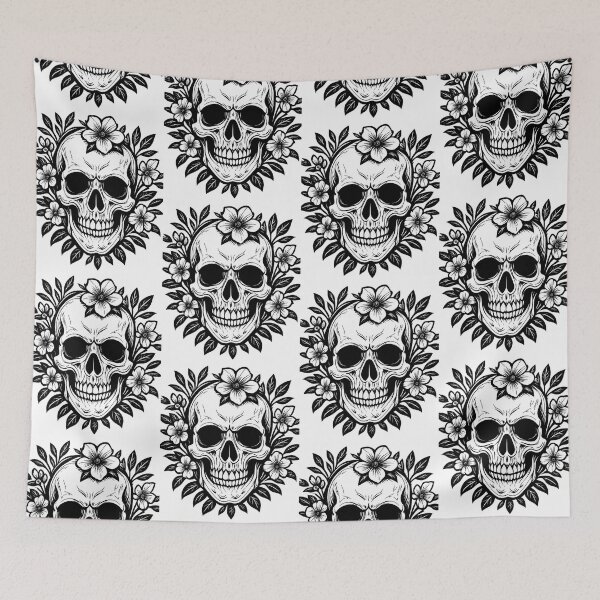 Item preview, Floral skull portrait-Gothic Botanical Art designed and sold by ColorJoyStudio.