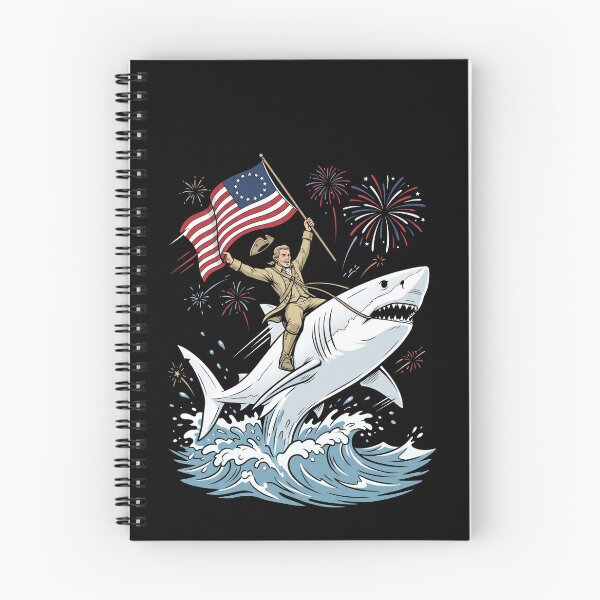 Item preview, Founding Father Shark Riding American Flag Independence Day Patriotism designed and sold by SofenArt.