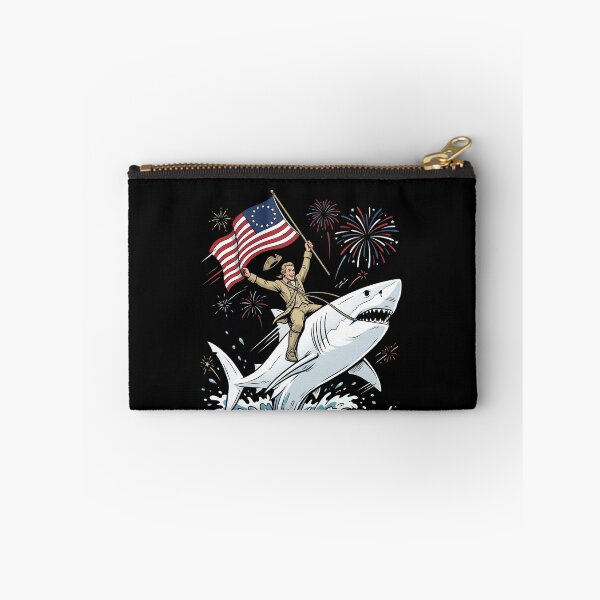 Item preview, Founding Father Shark Riding American Flag Independence Day Patriotism designed and sold by SofenArt.