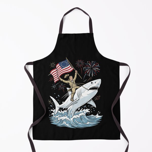 Item preview, Founding Father Shark Riding American Flag Independence Day Patriotism designed and sold by SofenArt.