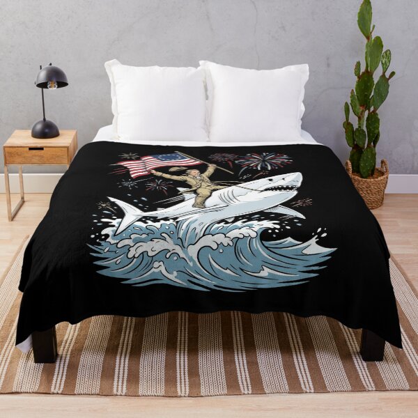 Item preview, Founding Father Shark Riding American Flag Independence Day Patriotism designed and sold by SofenArt.