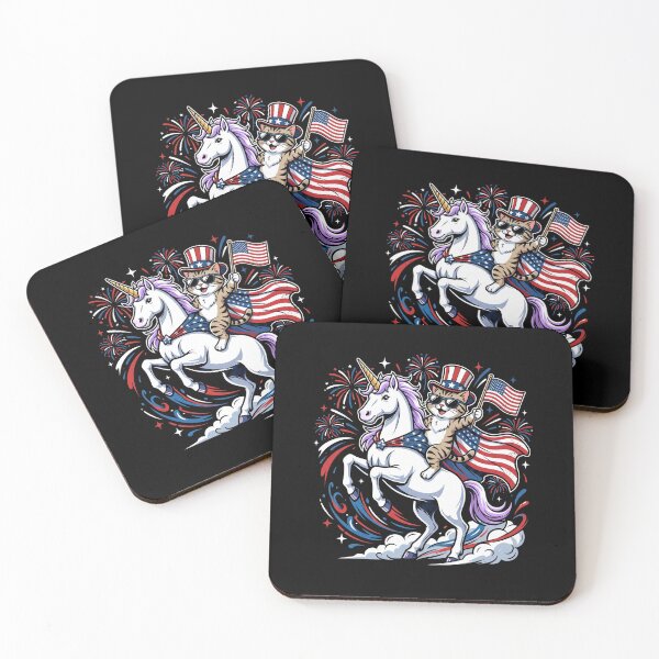 Item preview, Patriotic Cat Unicorn Fourth Of July designed and sold by SofenArt.