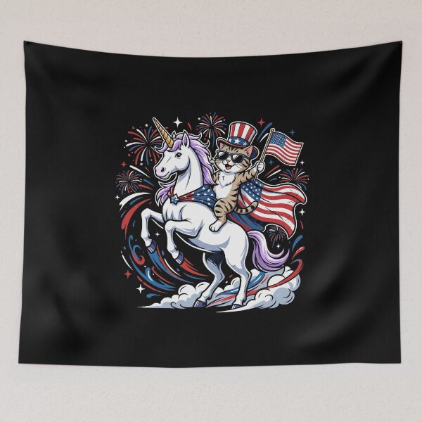 Item preview, Patriotic Cat Unicorn Fourth Of July designed and sold by SofenArt.