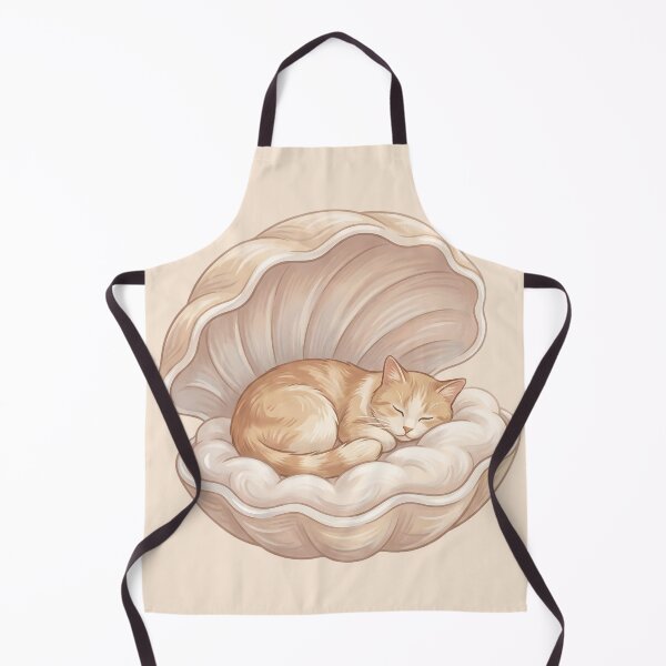Item preview, Cozy Cat in Bed: Sleeping Seashell Pearl designed and sold by MythicCotton.