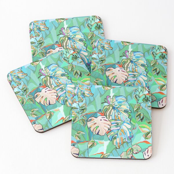 Item preview, Colorful Tropical Monstera Pattern designed and sold by imaniko.