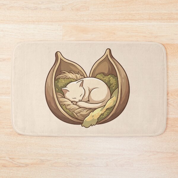 Item preview, Cozy Cat in Bed: Woodland Nutshell Kitty designed and sold by MythicCotton.