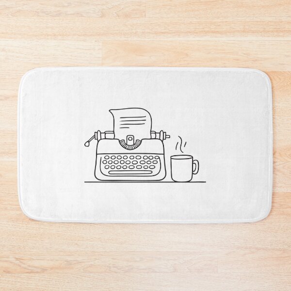 Item preview, Typewriter Near Steaming Coffee Mug designed and sold by rasagamastore.