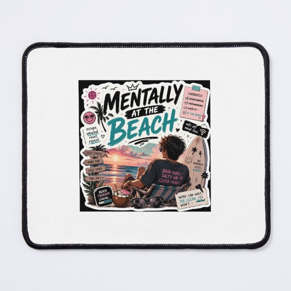 Item preview, Mentally At The Beach | Salty Air & Good Vibes Sticker designed and sold by Ananyamalik12.