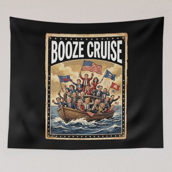 Item preview, Booze Cruise Political Humor American Politicians Satire designed and sold by SofenArt.