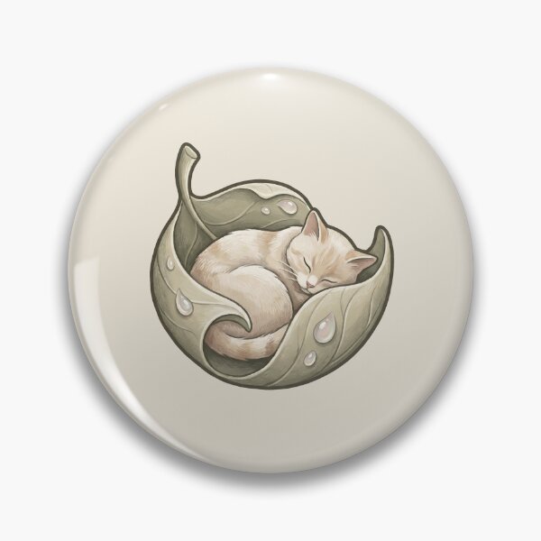Item preview, Cozy Cat in Bed: Dewy Leaf Sleeping Kitten designed and sold by MythicCotton.