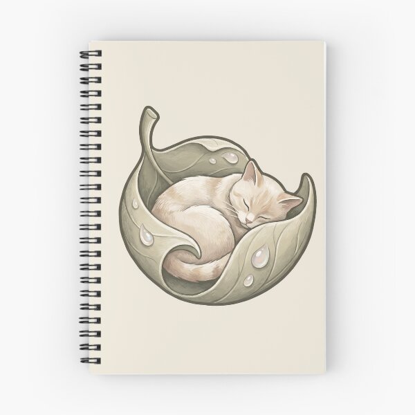 Item preview, Cozy Cat in Bed: Dewy Leaf Sleeping Kitten designed and sold by MythicCotton.