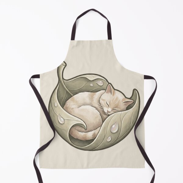 Item preview, Cozy Cat in Bed: Dewy Leaf Sleeping Kitten designed and sold by MythicCotton.