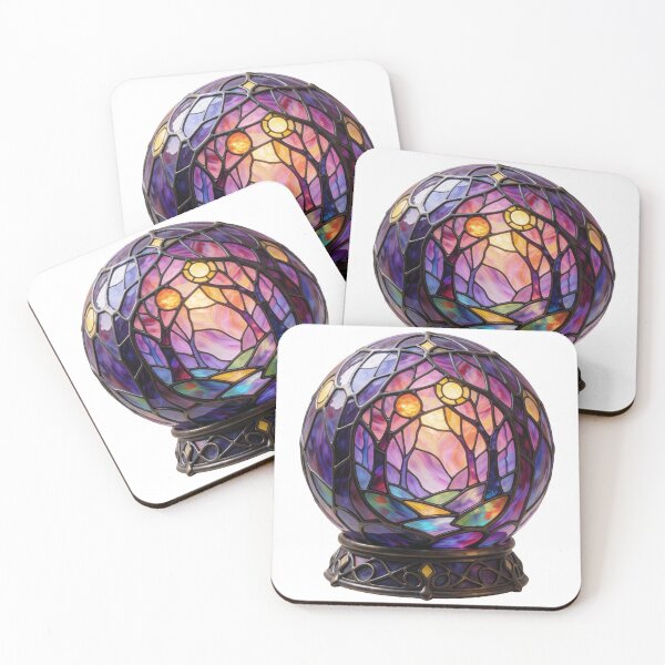 Item preview, Stained Glass Forest Orb Sticker | Enchanted Woodland Art designed and sold by AillustriaAK.