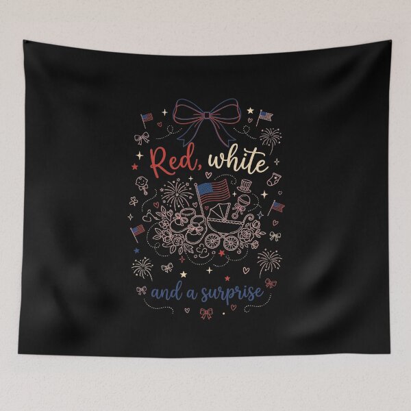 Item preview, Red White And A Surprise Fourth Of July Pregnancy Announcement Expecting Parents designed and sold by SofenArt.