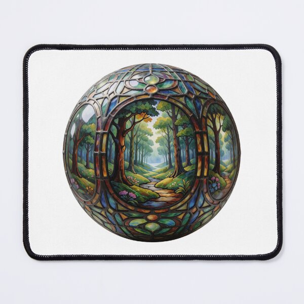 Item preview, Stained Glass Forest Orb Sticker | Enchanted Woodland Art designed and sold by AillustriaAK.