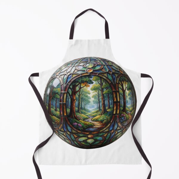 Item preview, Stained Glass Forest Orb Sticker | Enchanted Woodland Art designed and sold by AillustriaAK.