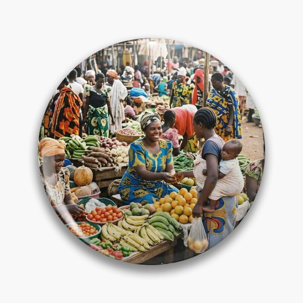 Item preview, Colorful African Market Women Selling Fresh Produce designed and sold by SavannaCanvas.