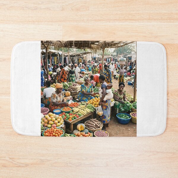 Item preview, Colorful African Market Women Selling Fresh Produce designed and sold by SavannaCanvas.