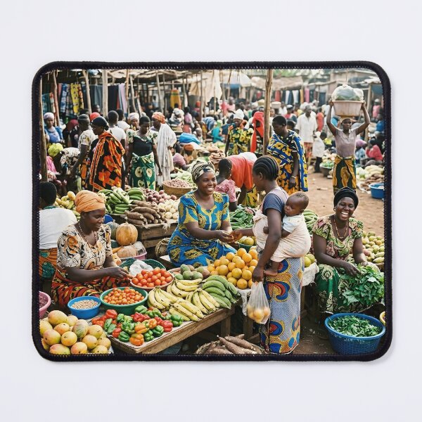 Item preview, Colorful African Market Women Selling Fresh Produce designed and sold by SavannaCanvas.