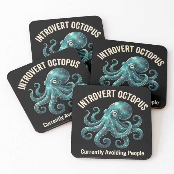 Item preview, Introvert Octopus T-Shirt & Sticker – Funny Shy Sea Creature Meme for Quiet Ocean Lovers designed and sold by ZyxDes.
