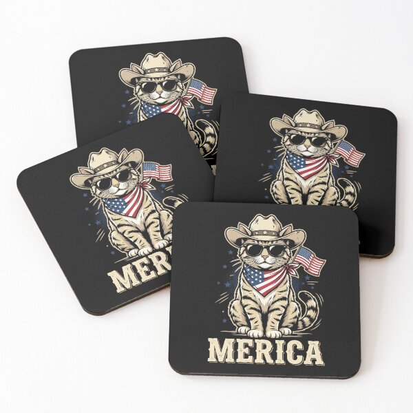 Item preview, Merica Patriotic Cat American Cowboy Feline designed and sold by SofenArt.