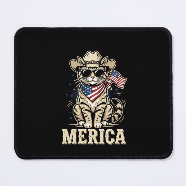 Item preview, Merica Patriotic Cat American Cowboy Feline designed and sold by SofenArt.