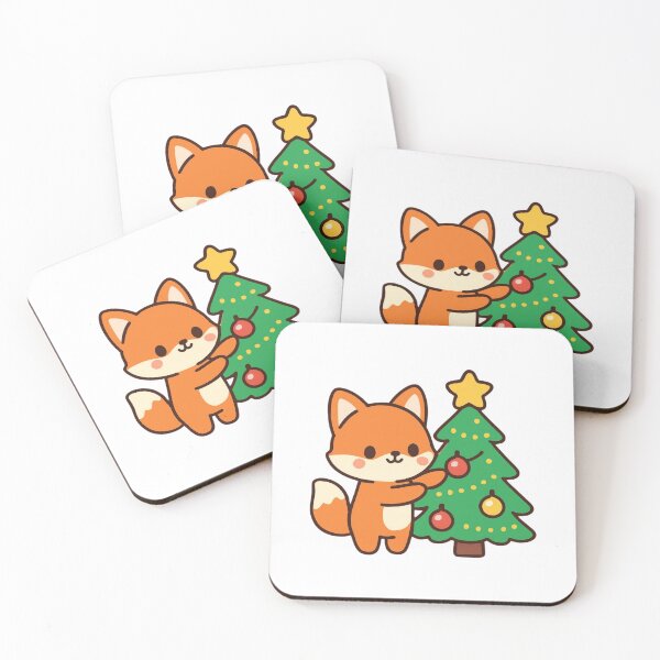 Item preview, Holiday Joy Fox - Cute Christmas Kawaii Sticker designed and sold by foryouandyours.