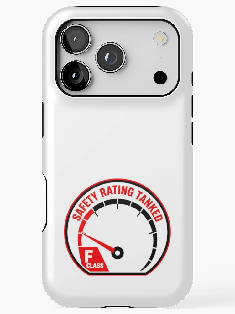 Thumbnail 1 of 4, iPhone Case, Safety Rating Tanked - Sim Racing Humor designed and sold by GarageGraphics.