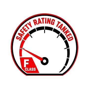 Artwork thumbnail, Safety Rating Tanked - Sim Racing Humor by GarageGraphics
