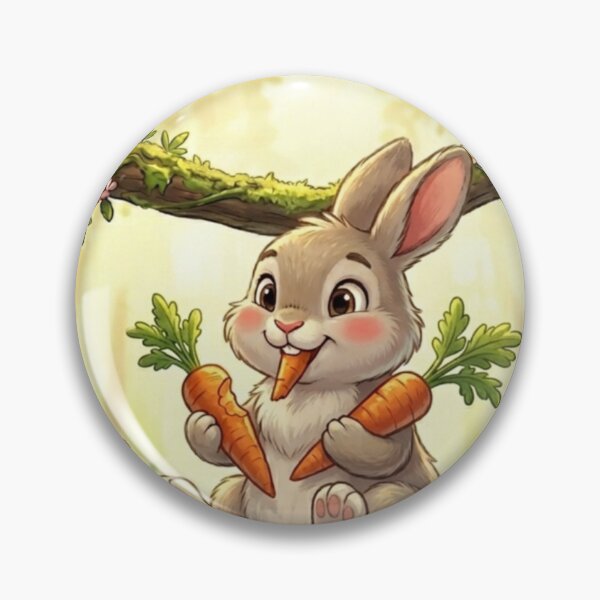 Item preview, Cute Fluffy Bunny Eating Carrots in an Enchanted Fairytale Forest designed and sold by Artgirldhanya.