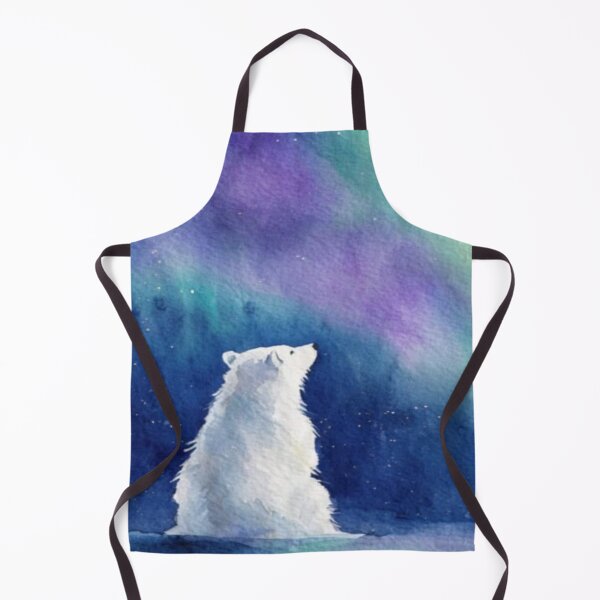 Item preview, Polar Bear Watching Aurora Borealis Artwork  designed and sold by NivyasArtistry.