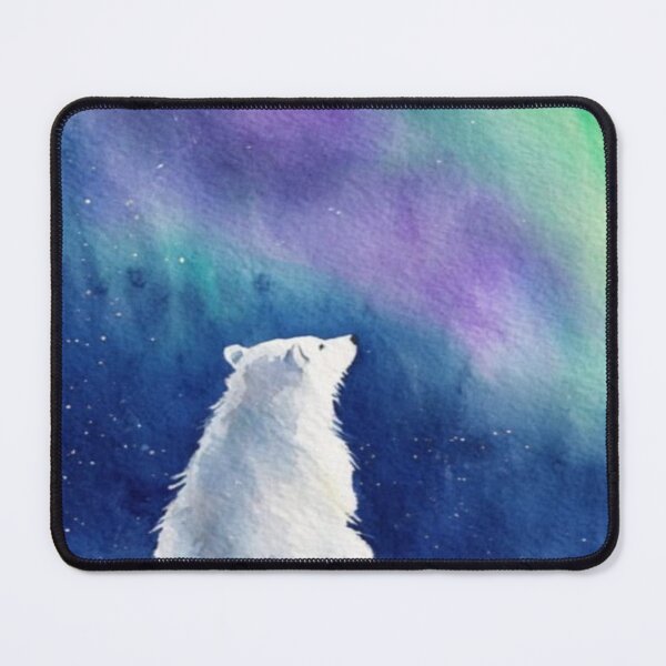 Item preview, Polar Bear Watching Aurora Borealis Artwork designed and sold by NivyasArtistry.