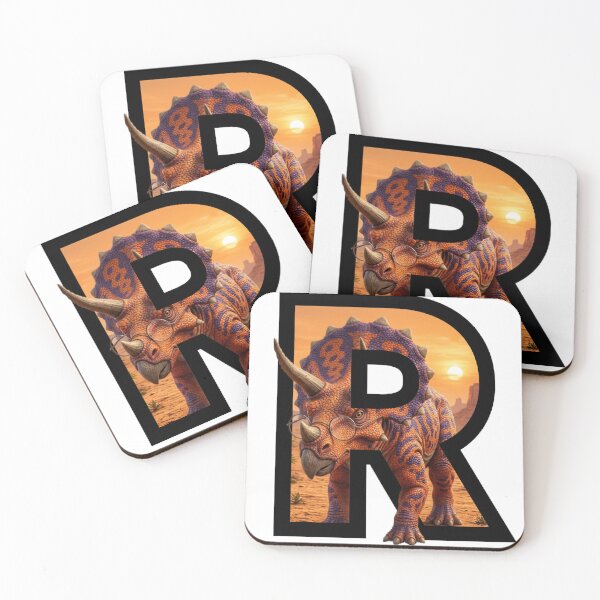 Item preview, Letter R Dinosaur Triceratops with Glasses designed and sold by mackyartsstudio.