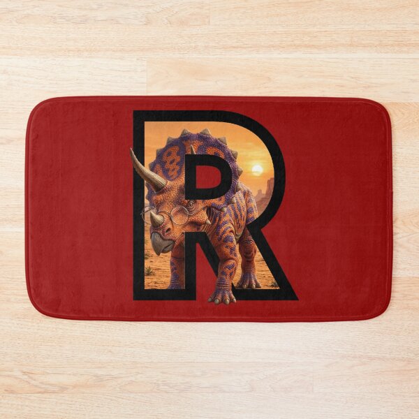 Item preview, Letter R Dinosaur Triceratops with Glasses designed and sold by mackyartsstudio.
