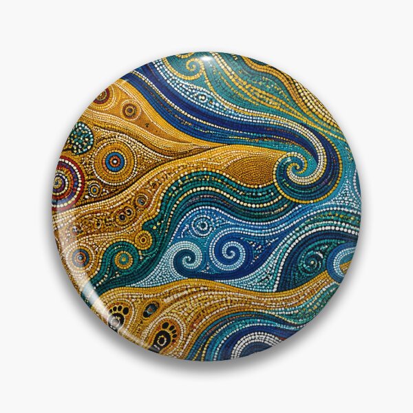 Item preview, Aboriginal Inspired Dot Art - Dreamy Sun and Waves Abstract Pattern designed and sold by GrinGalore.