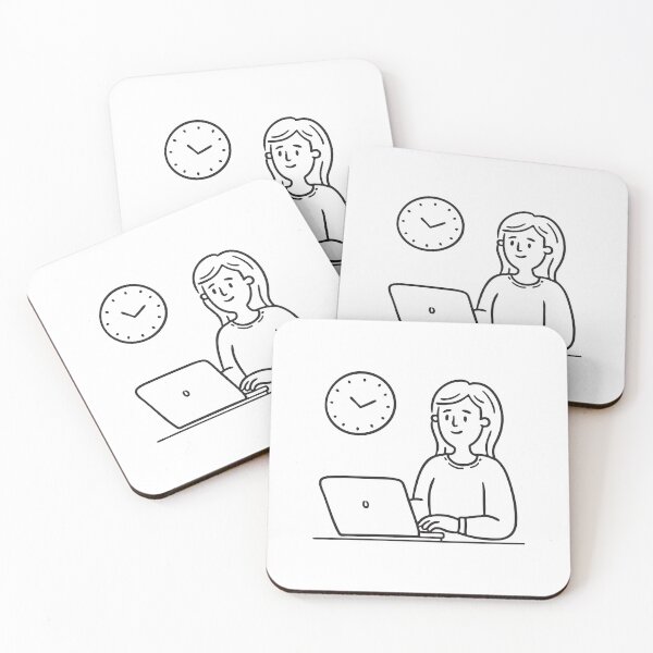 Item preview, Employee Typing Beside Wall Clock designed and sold by rasagamastore.