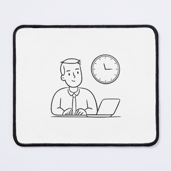 Item preview, Office Employee Working Near Wall Clock designed and sold by rasagamastore.