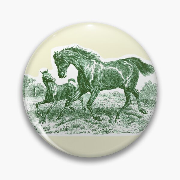 Item preview, Elegant Vintage Olive Green Horses Toile Pattern designed and sold by tanjica.
