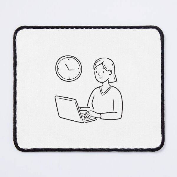 Item preview, Office Worker Typing Near Hanging Clock designed and sold by rasagamastore.