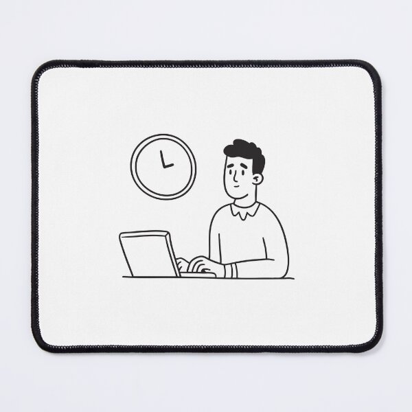 Item preview, Staff Member Typing Near Wall Clock designed and sold by rasagamastore.