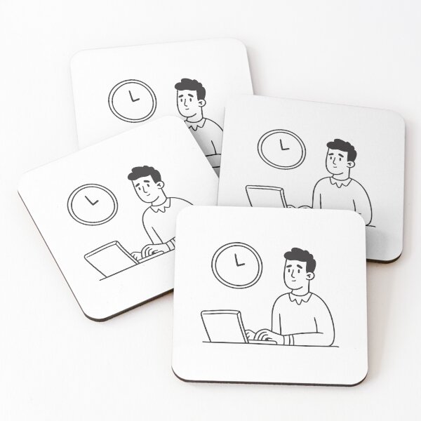 Item preview, Staff Member Typing Near Wall Clock designed and sold by rasagamastore.