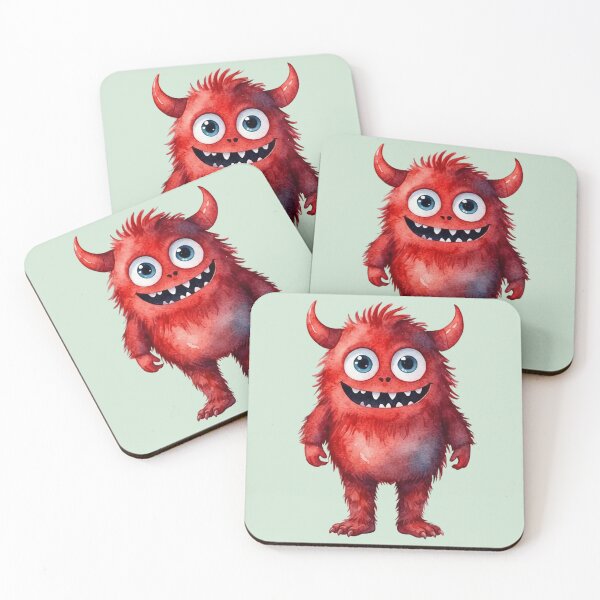 Item preview, Cute little red monster. Minimalistic baby monster. designed and sold by NewtBoo.