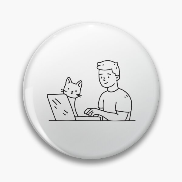 Item preview, Typing Hands Beside Sitting Cat designed and sold by rasagamastore.