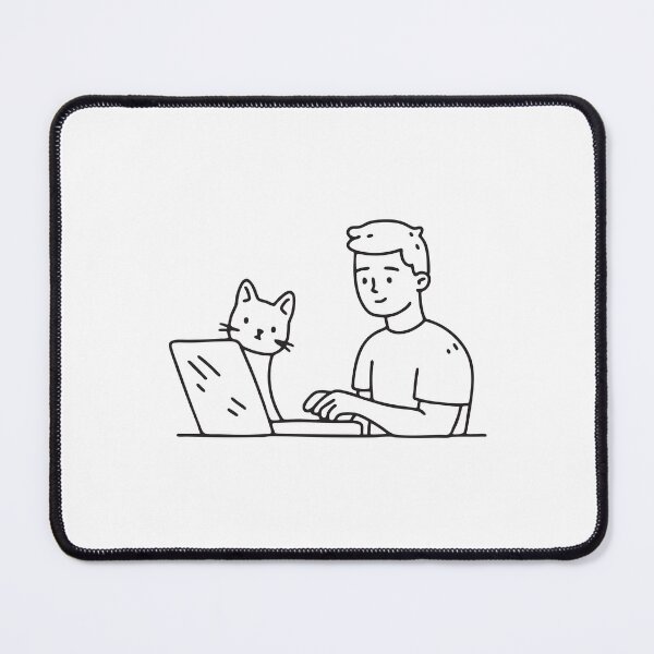 Item preview, Typing Hands Beside Sitting Cat designed and sold by rasagamastore.