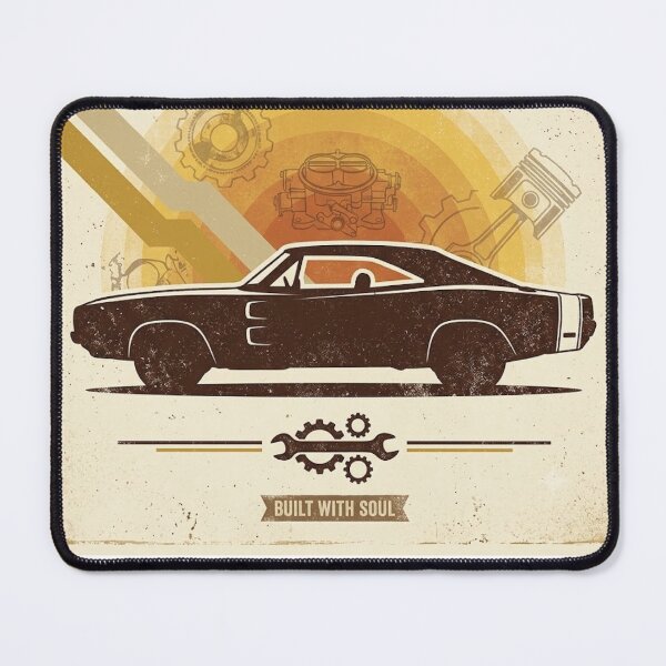 Item preview, Retro Muscle Car Silhouette - Built With Soul designed and sold by Lux Nova Studio.